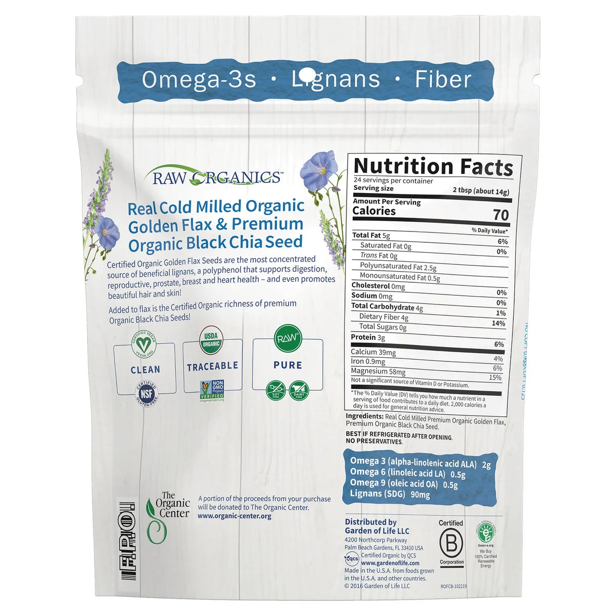 100% Organic Flax & Chia Blend
