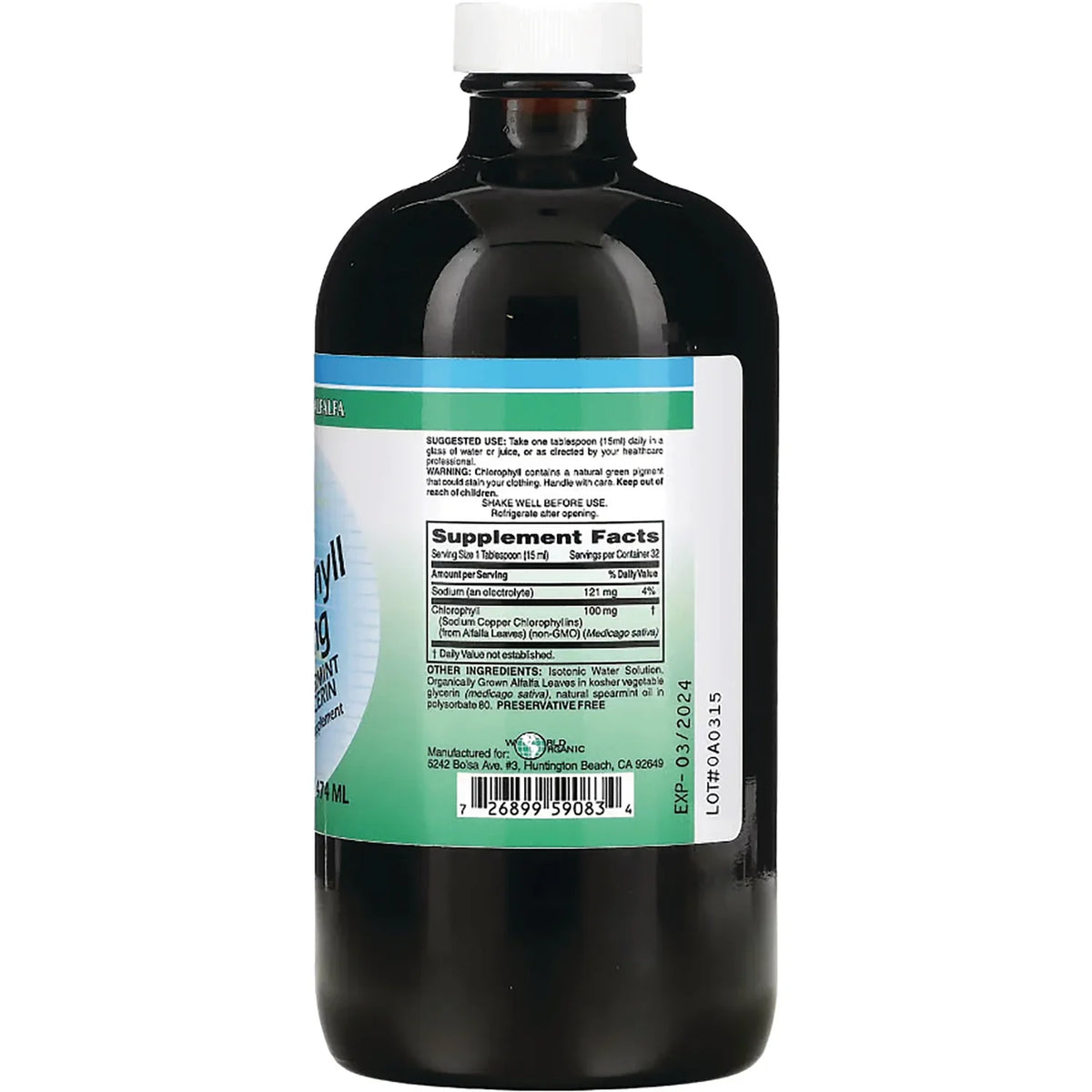 Liquid Chlorophyll with Spearmint and Glycerin