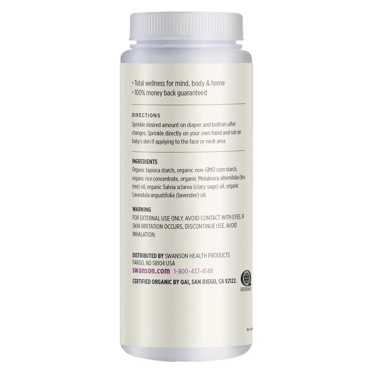 Certified Organic Baby Powder Talc Free - Lavender Scent
