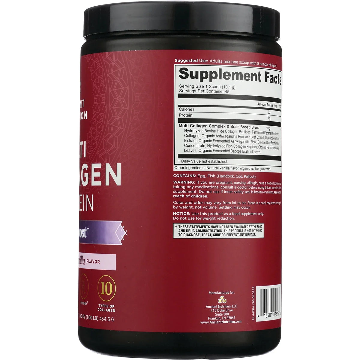 Multi Collagen Protein Brain Boost - Vanilla