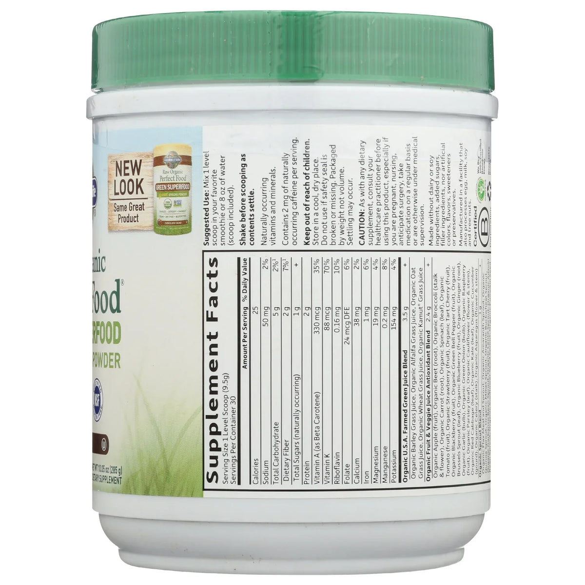 Raw Organic Perfect Food Green Superfood - Chocolate