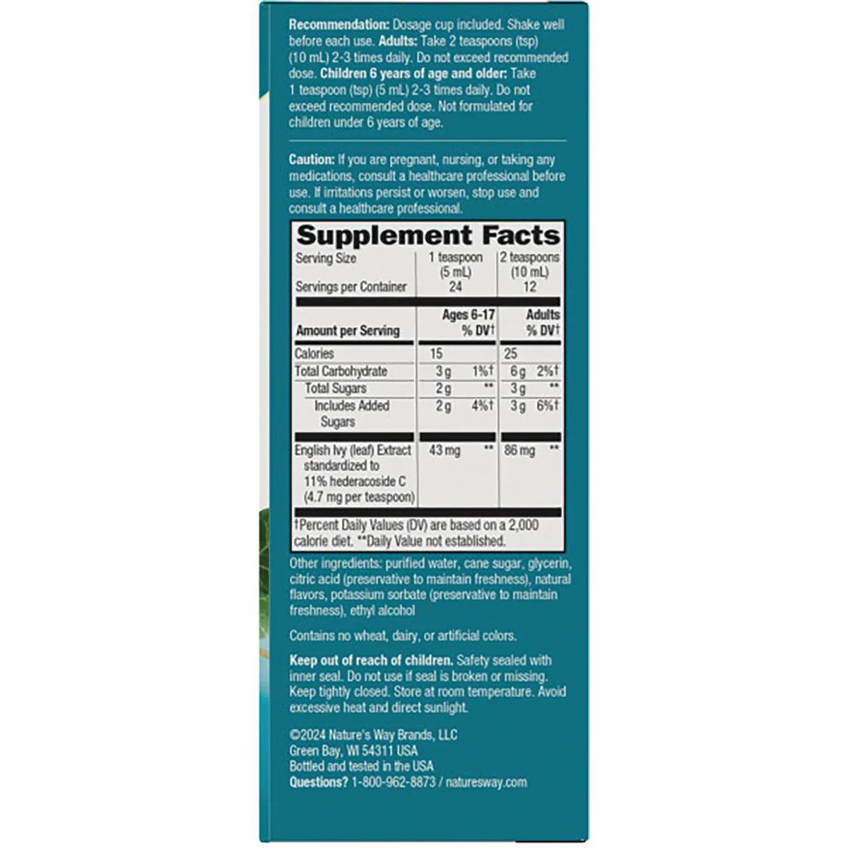 Bronchial Soothe Ivy Leaf Extract Syrup