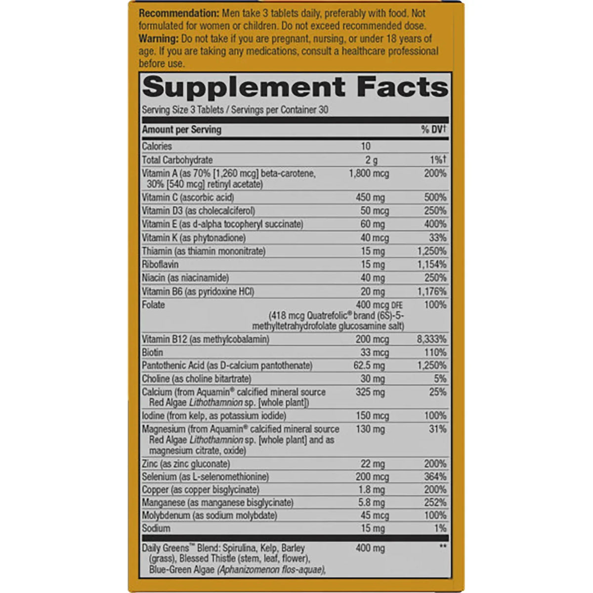 Alive! Max3 Potency Men's Complete Multivitamin