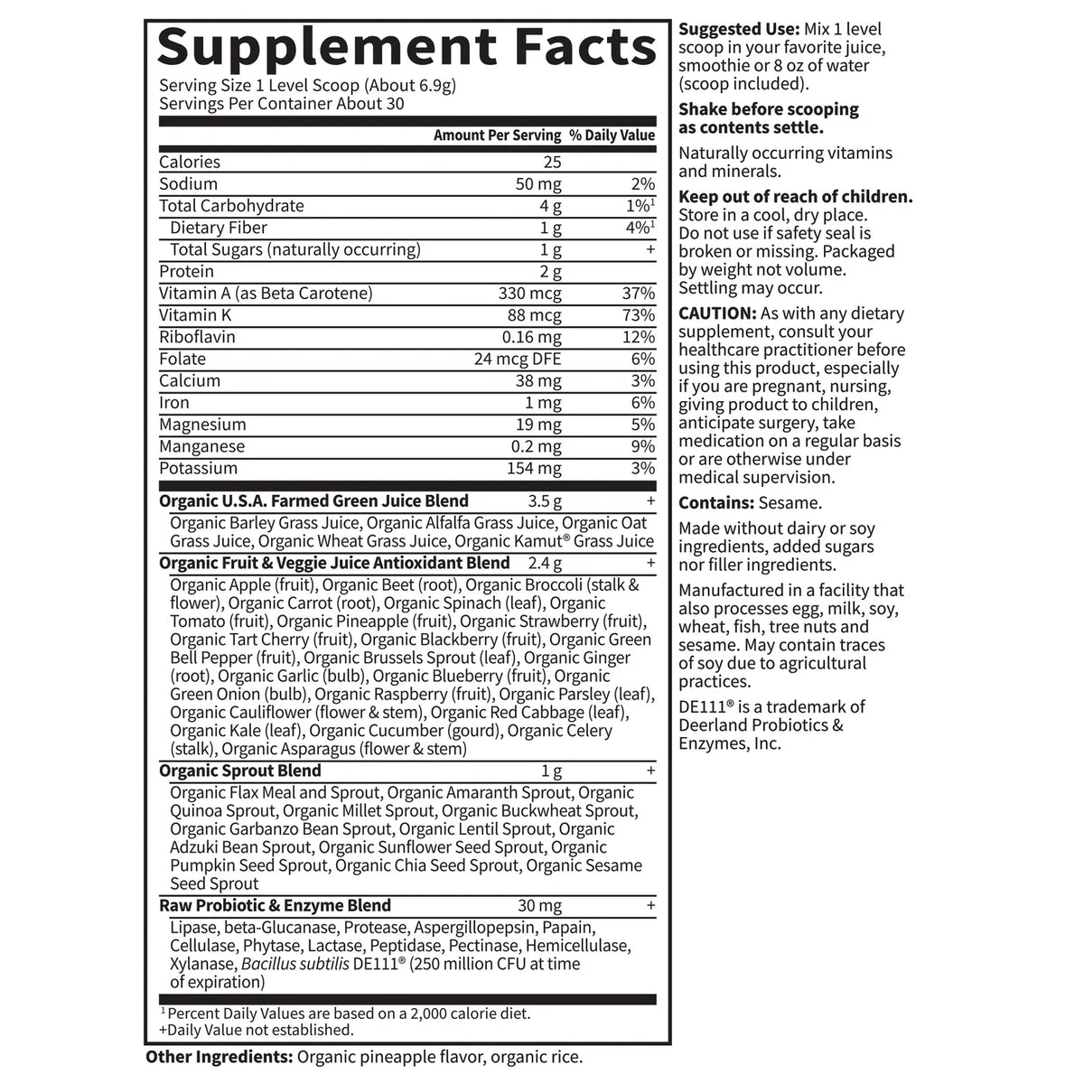 Raw Organic Perfect Food Green Superfood - Original