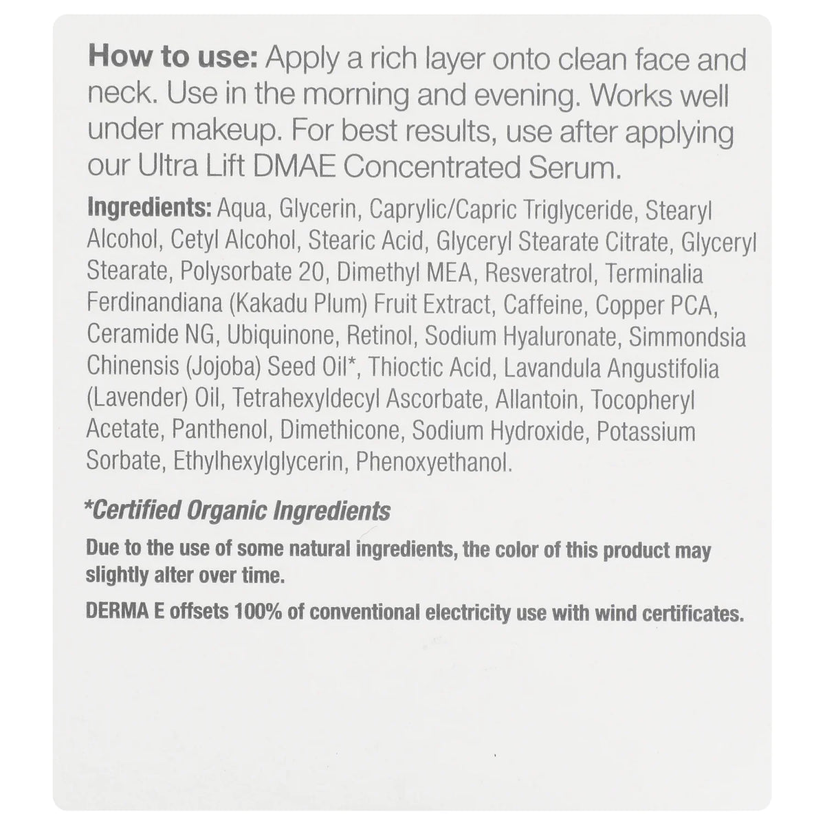 Ultra Lift Firming DMAE Moisturizer