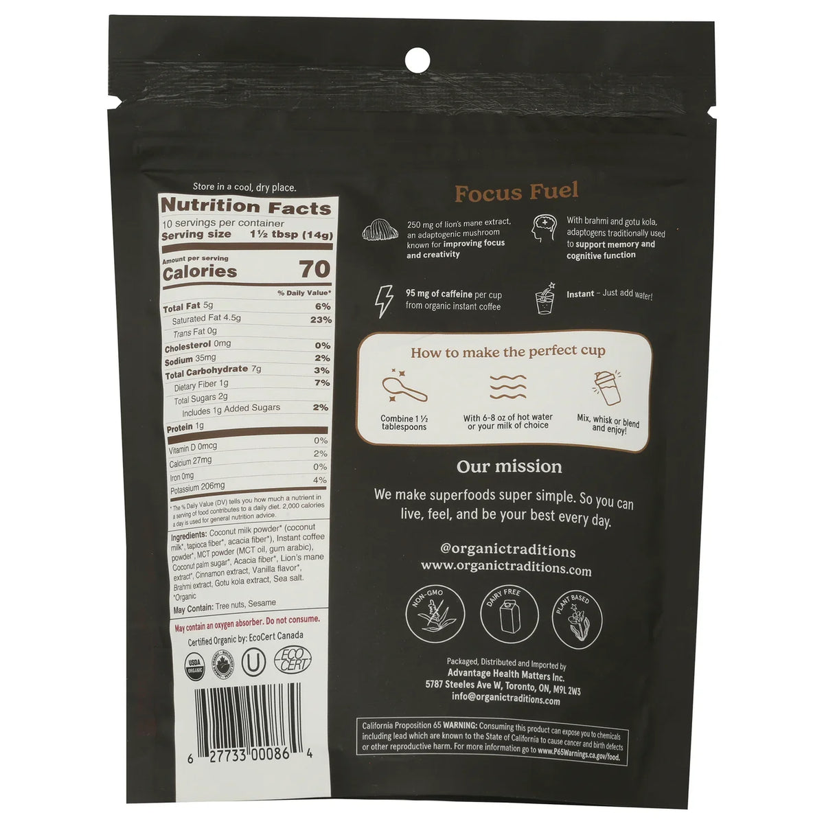 Focus Fuel Mushroom Coffee